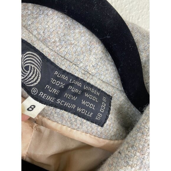 Vintage Macys Pure Wool Cream Jacket Womens 8 Zip Fall Neutral Winter Cozy - Picture 3 of 16